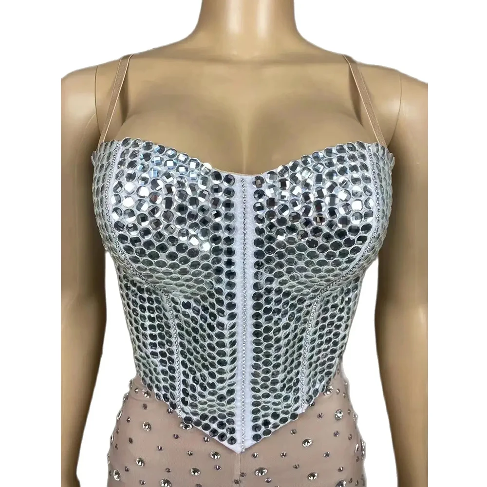 Top Selling Products Rhinestone Diamond Crop Top Bra Party Club Femme Corset