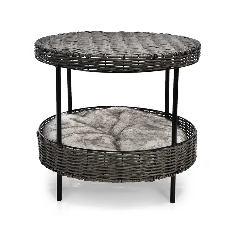 

-Modern Fashion Pet Furniture Coffee Table Round Article Rattan Cat Sofa Bed