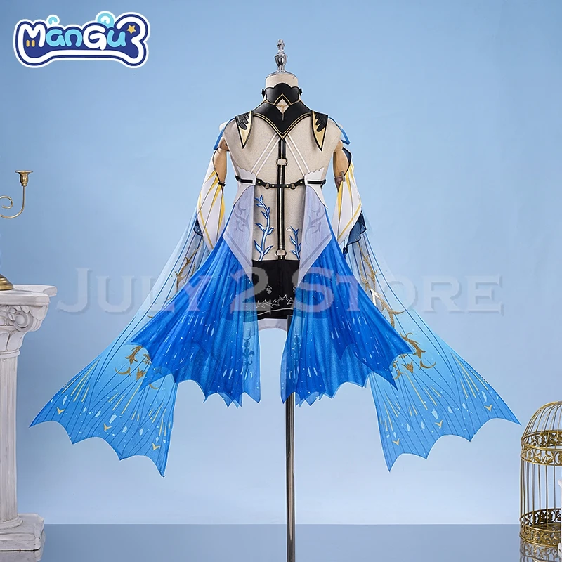 Wuthering Waves Cartethyia Cosplay Blue Dress  Anime Skirt Water Color Sexy Lolita Halloween Fancy Women Gown Cos Props Set