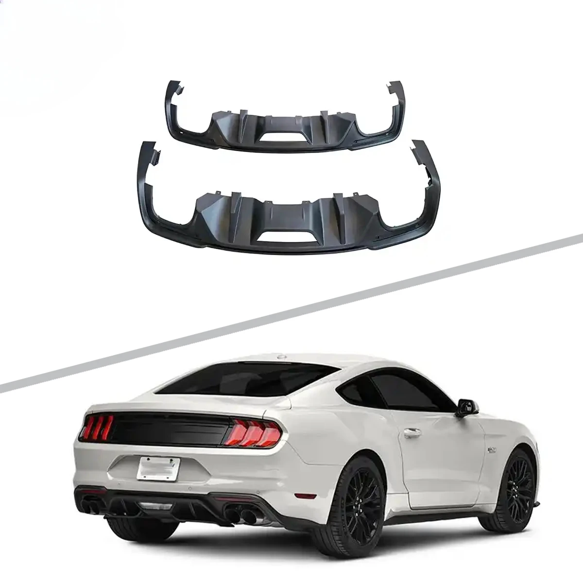 

GT Style PP Material Rear Diffuser Auto Bumper Body Accessories For Mustang 2018-2022