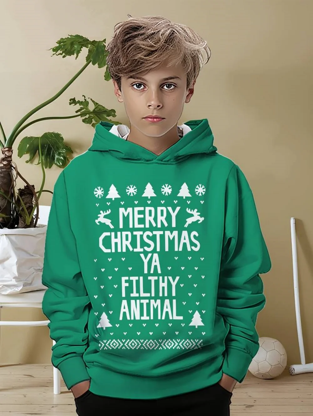 عيد الميلاد الأطفال هوديي سانتا كلوز الكرتون 3D طباعة طويلة الأكمام ملابس الأولاد عطلة الأزياء البلوز البلوز الاطفال قمم #6