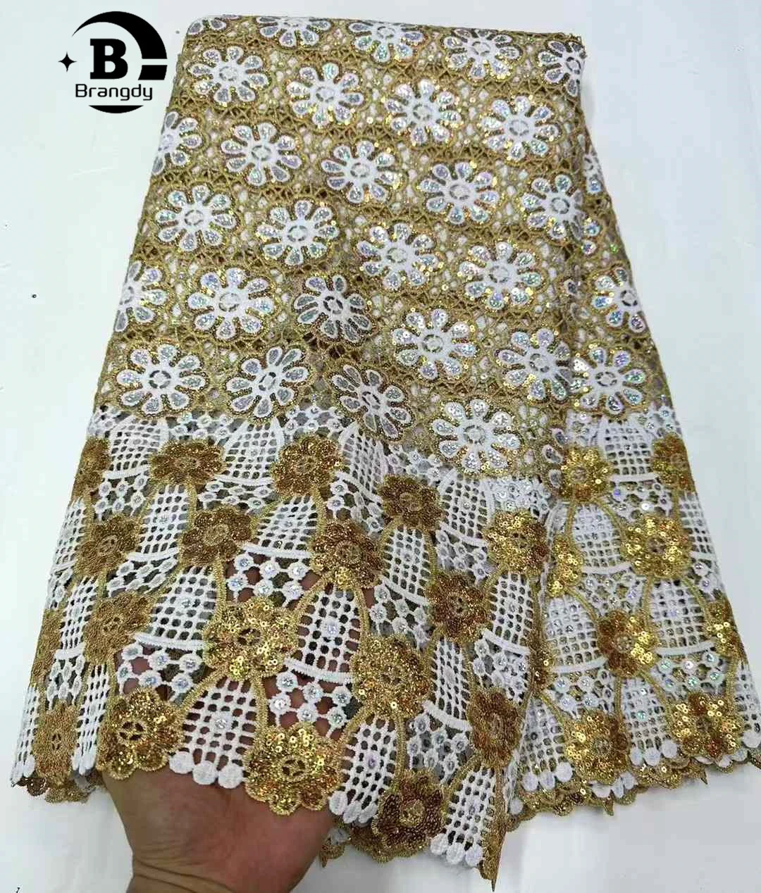 Brangdy Swiss Voile Lace African Lace Fabric 2025 Wysokiej jakości haft Nigeryjska sucha koronkowa tkanina dla kobiet Suknia ślubna