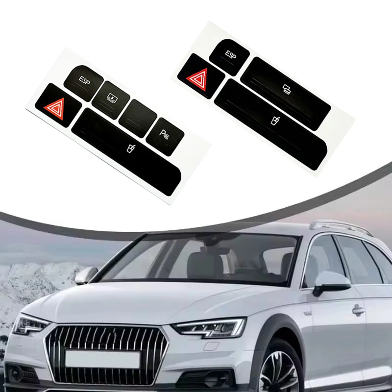 Car Flash Switch Button Cover Cup Holder Stickers Repair Button Knob Switch Interior Decoration for Audi A4 2004 2005 2006