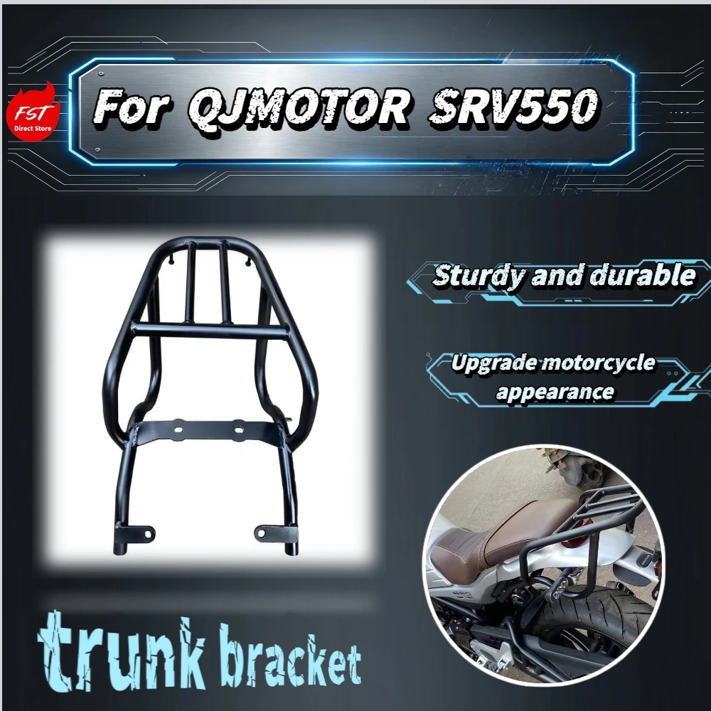Für QJMOTOR SRV550 Hochfester Heckträger, Langlebige Topcase-Halterung, Gepäckaufbewahrungszubehör