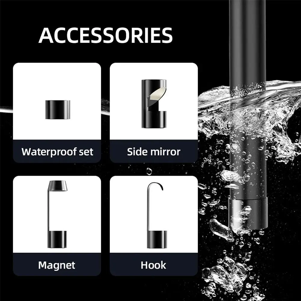 Industrial Endoscope Camera 4.3inch IPS Screen IP67 Waterproof HD1080P 8mm Lens Pipe Sewer Inspection Camera Borescope For Car