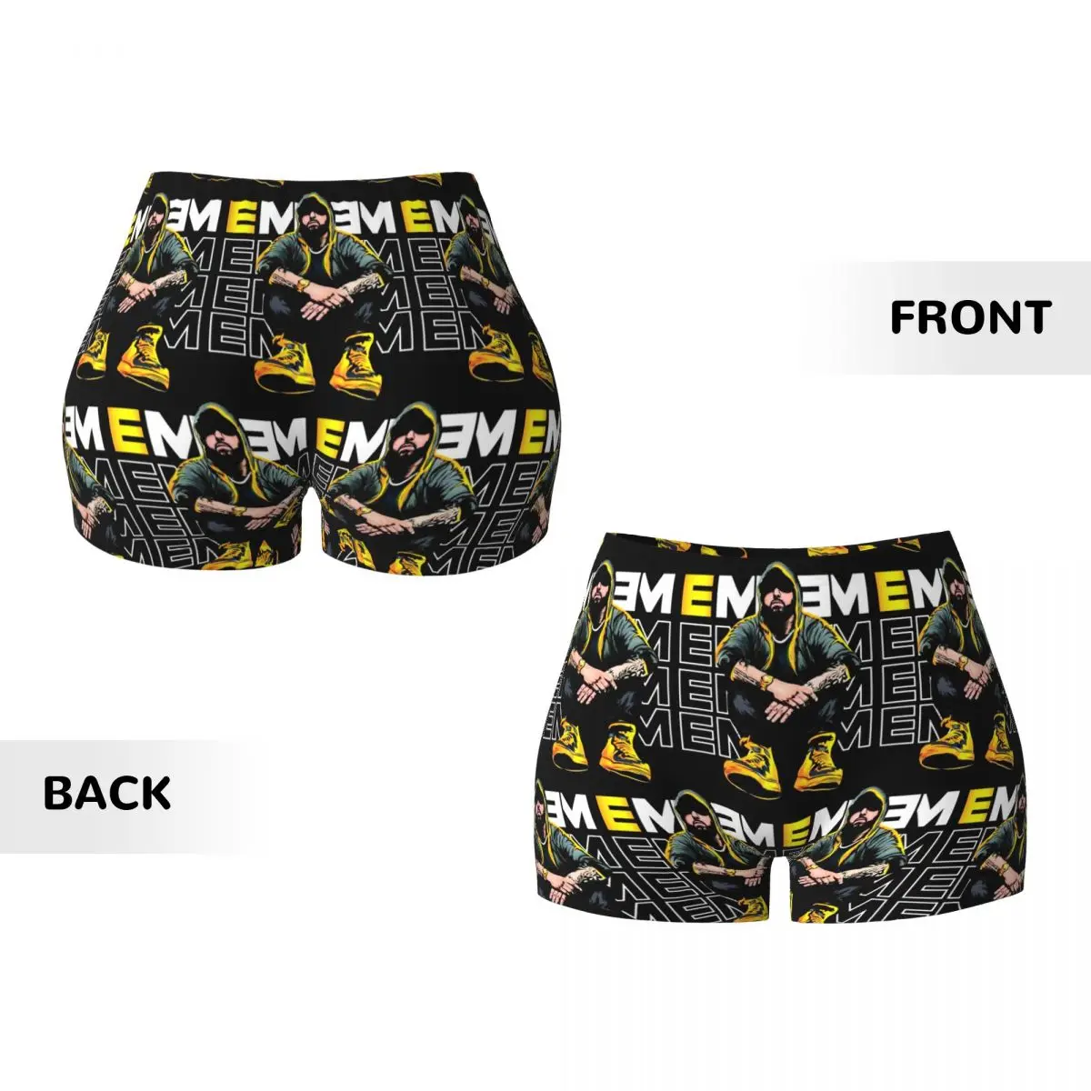 Shorts de ioga Eminem 1 personalizados para mulheres, treino de ginástica, corrida, vôlei atlético, shorts de motociclista