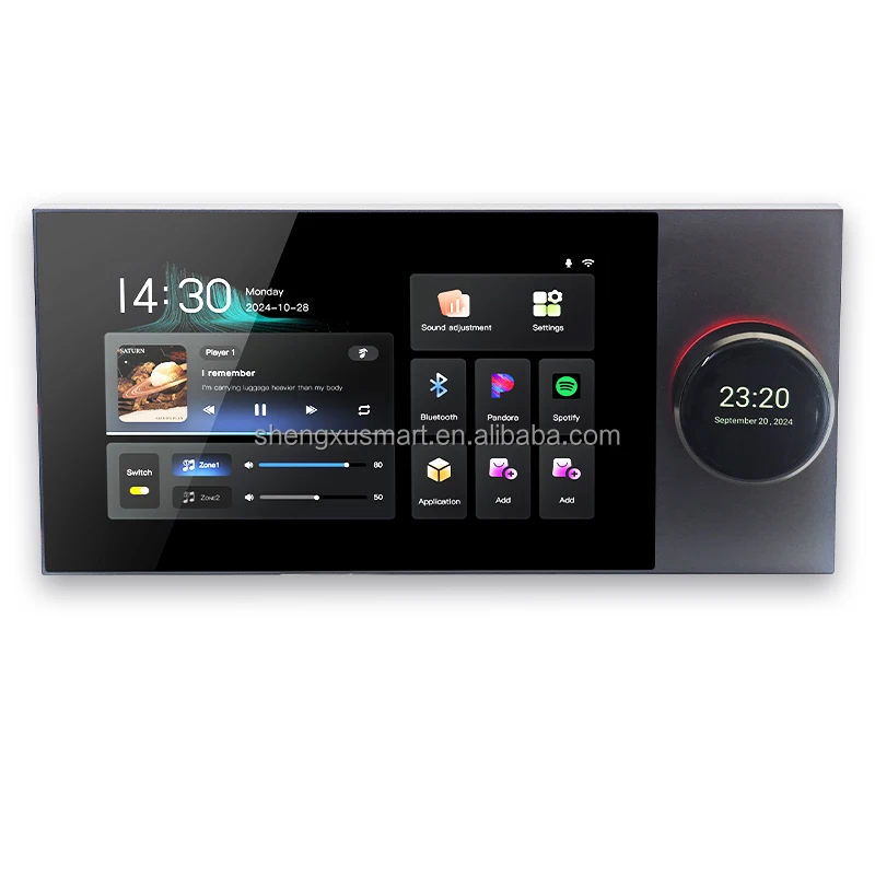 7-Inch Screen Android Home Theater System Multi-Function Music Host 8-Channel   o Distribution Dual Zone Wall-Mounted Central