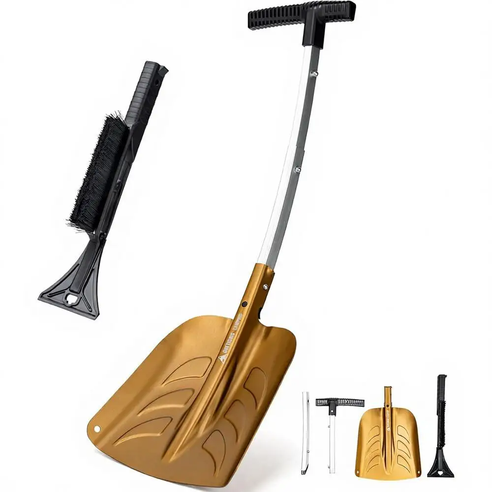 

Портативная складная лопата со скребком для льда - легкий, прочный инструмент для выживания на природе, цвет Coyote Brown