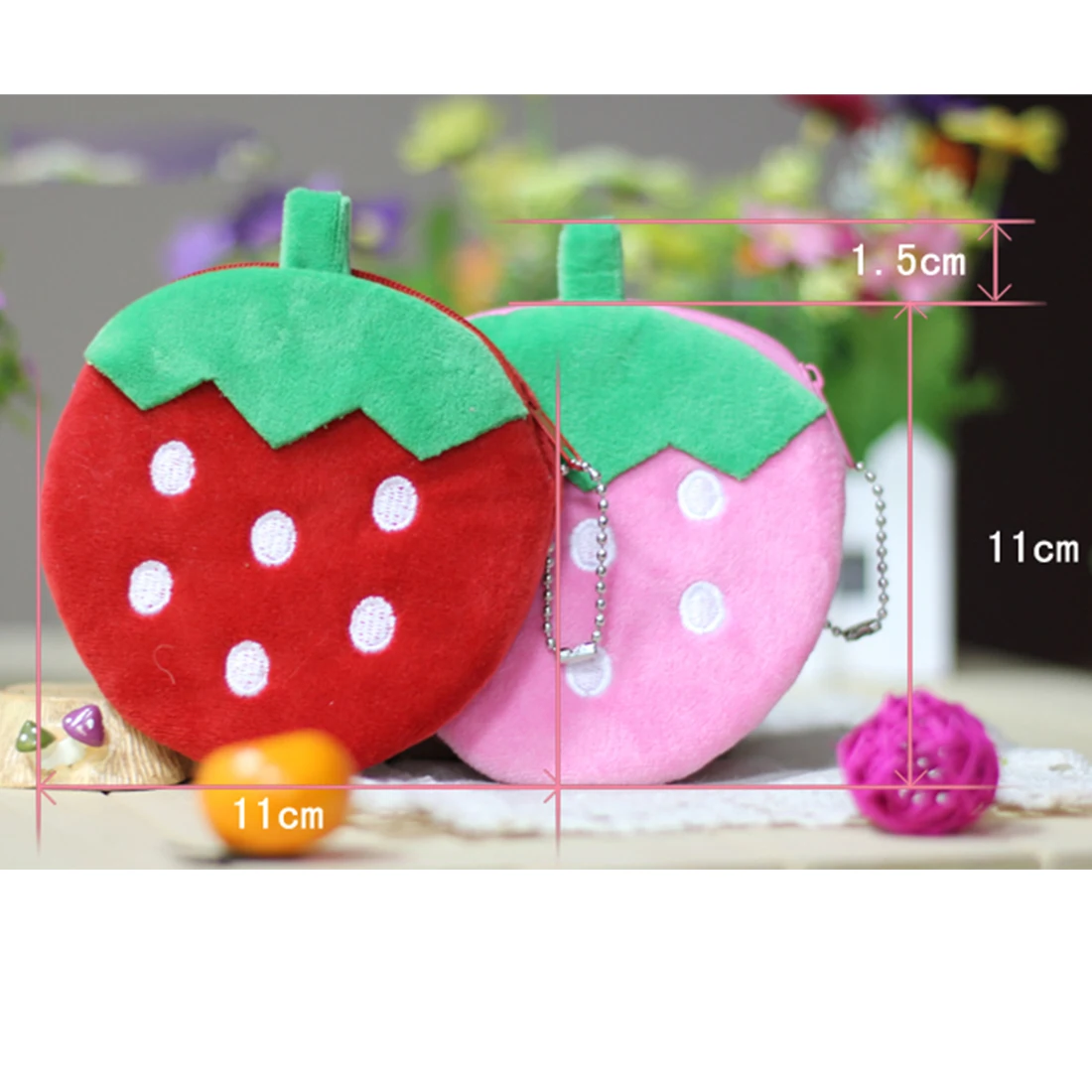 Cute Watermelon Coin Purse Cartoon Fruits Shape Small Purse Zipper Money Bag Creative Strawberry Wallet Headphone Lipstick Bags