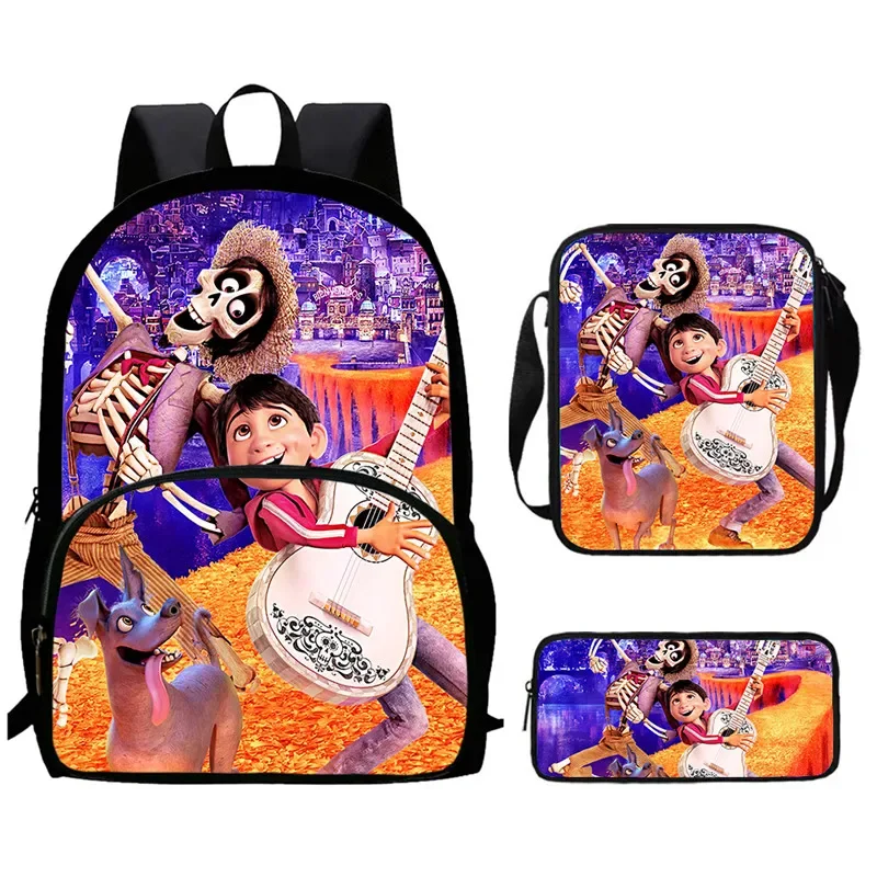 

Child School Backpack with Front Pocket,Shoulder Bags,Pencil Bags for Aged 5-10,Cartoon Coco School Bags for Boys Girls