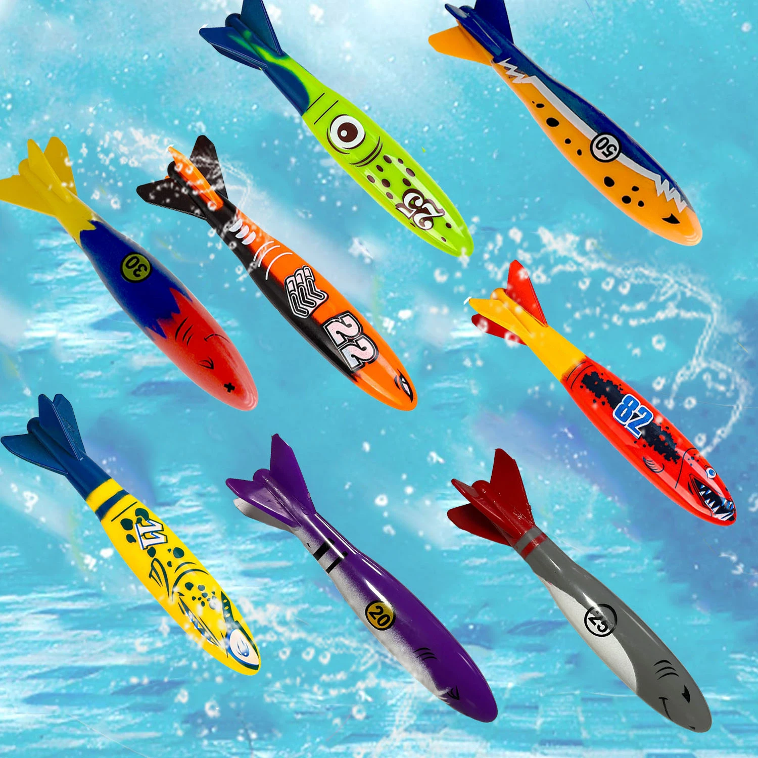 Sommer Tauchen Training Spielzeug Torpedos Haie Oktopus Unterwasser Wasserspiele Training Schwimmbad Geschenke Set Spielzeug für Kinder