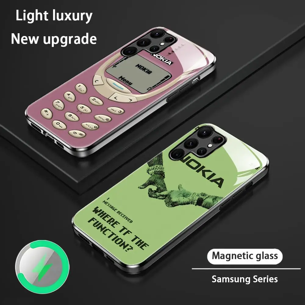 Cool N-Nokiaes-s Brand Phone Case For Samsung S26 S25 S24 S23 S22 S21 S20 Plus Ultra Glass Magnetic Case
