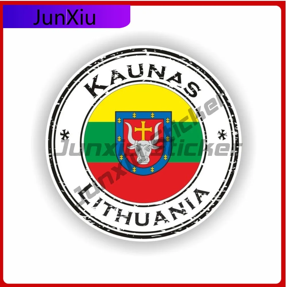 

Kaunas Lithuania Seal Sticker Round Cute Wall Bumper Fade Resistant Exterior Parts Vinyl Decal For Car Truck SUV Window Bumper