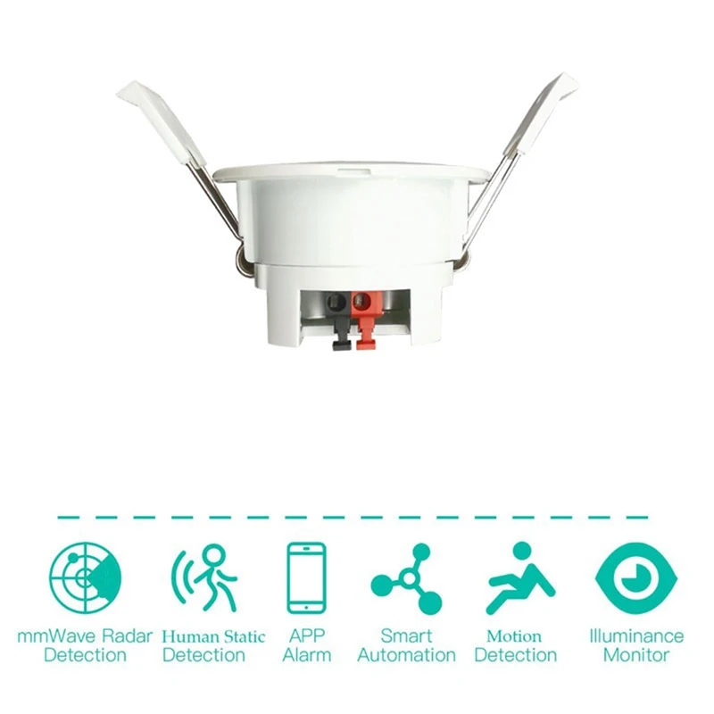 FFYY-Tuya Smart Life Wifi Millimeter Wave Radar 24Ghz Human Presence Motion Sensor Luminance Detector App Monitor 80-250VAC