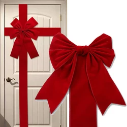 New Year Decorations Door Bow Christmas Decorations 2025 Ribbon Big Red Bows Front Door Party Home Outdoor Decors DIY Supplies