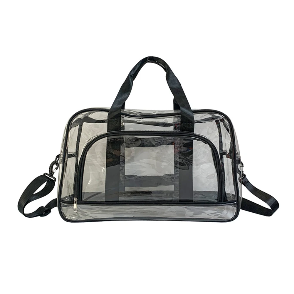 PVC Transparent Fitness Training Bag Large Capacity Hand Luggage Bag Lightweight Waterproof Portable Multifunctional for Camping