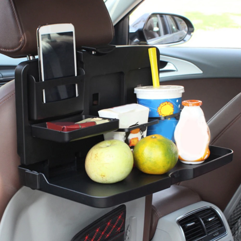 

1pc Car Seat Organizer Folding Tray Table Beverage Holder Cup Can Bottle Drink Storage Rack Auto Multifunctional Space Saving