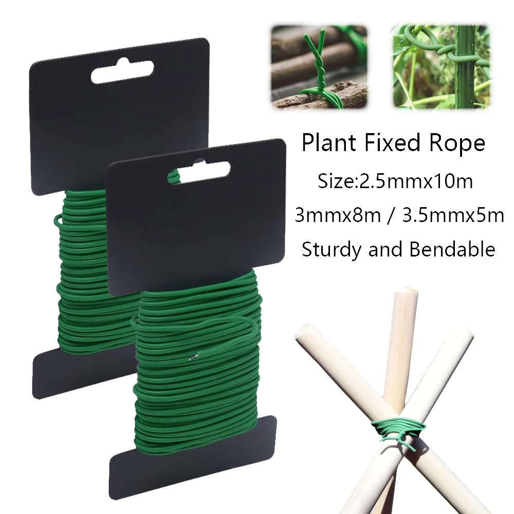 5/8/10m Reusable Plant Support Tie, Steel Wire Rubber Coated, Sturdy Flexible Garden Supplies, for Gardening Flower Stems