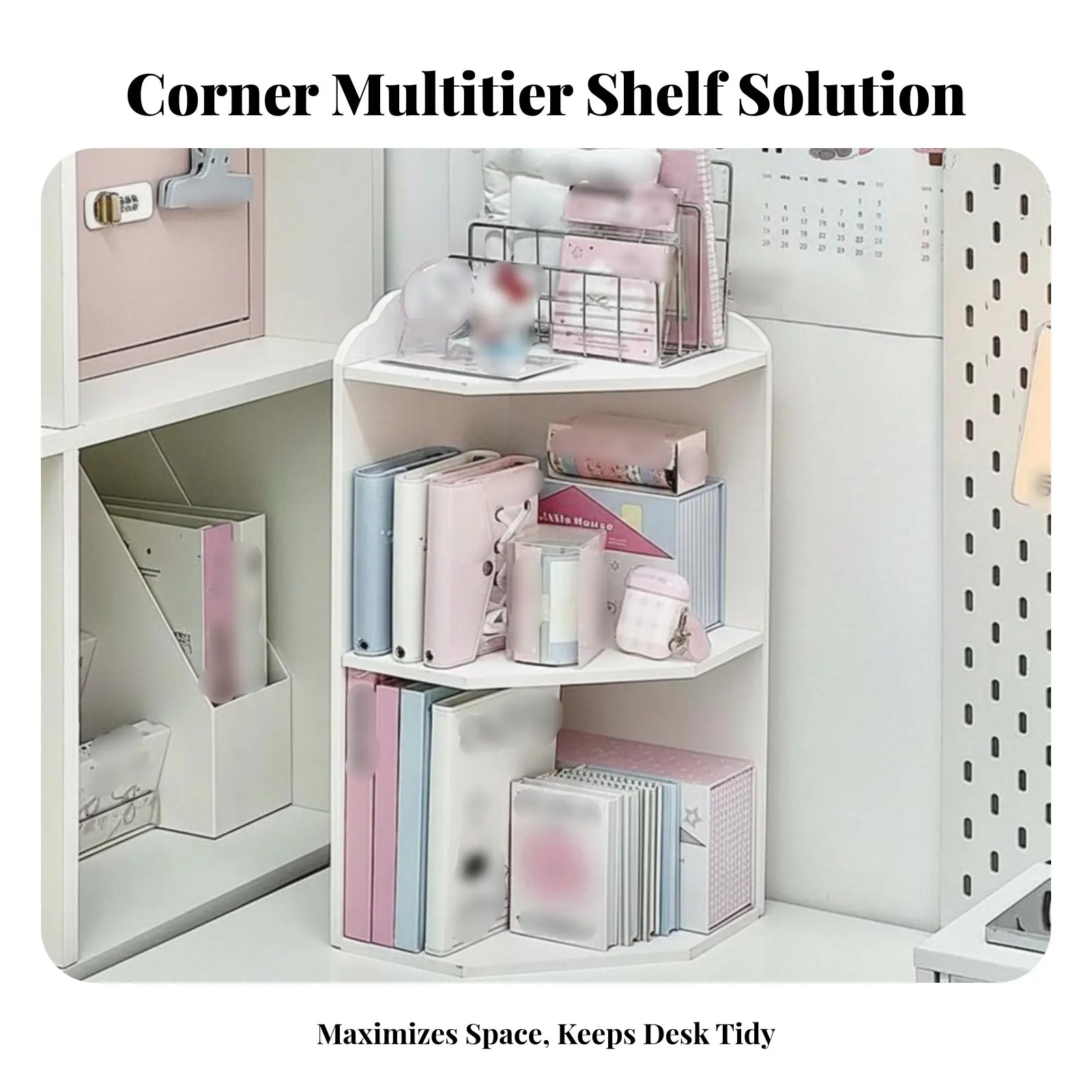 Multi-Tier Corner Desk desktop spaceSaving Desktop Accessory upright Storage no-coststanding for Students, hobbyists, Dorm Room