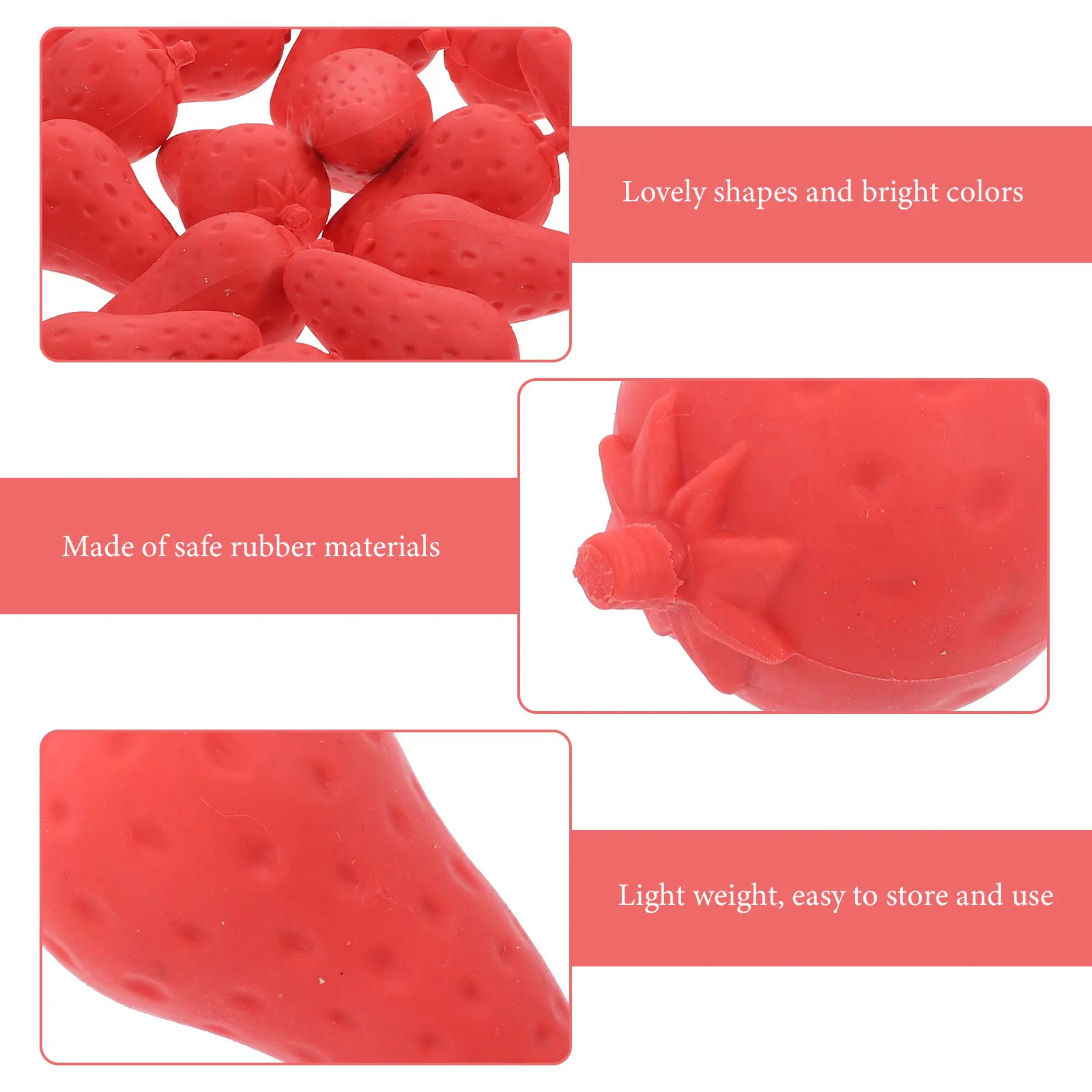 

20Pcs Art Erasers Creative Funny Strawberry Erasers Kids Classroom Prizes School Rewards Bulk Cute Stationery Supplies