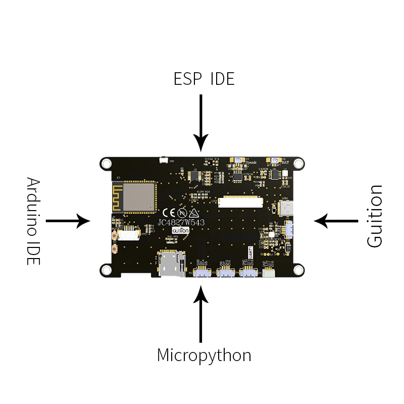 Imagem -05 - Módulo de Exibição Lcd com Wifi e Bluetooth Esp32-s3 8m Psram Flash 4m 4.3-polegada Ips 480x270