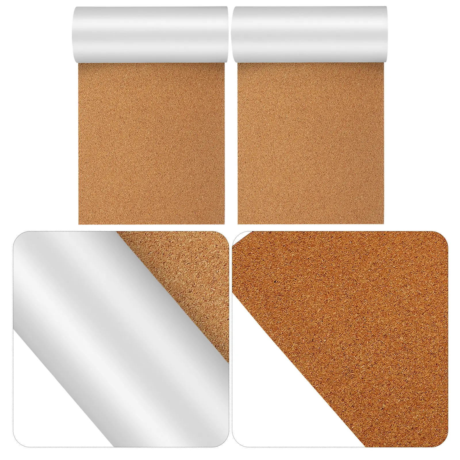 2 Rolls Self Adhesive Cork Sheets 20Cm X 200Cm X 2Mm Cork Roll for Walls Bulletin Board Notice Board DIY Crafts Home Office Use