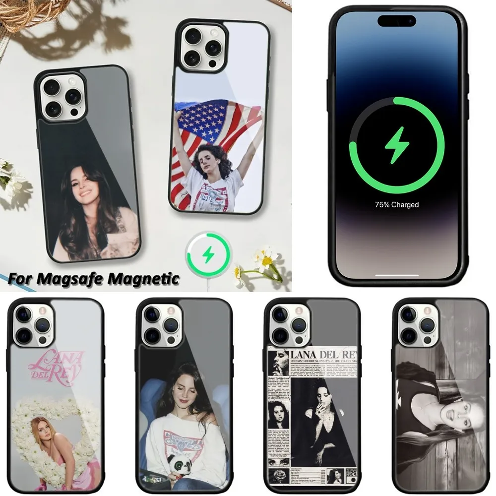 Singer L-Lana Del R-Rey Phone Case For iPhone 15,14,13,12,11 Pro Max Plus Cases Wireless Charging