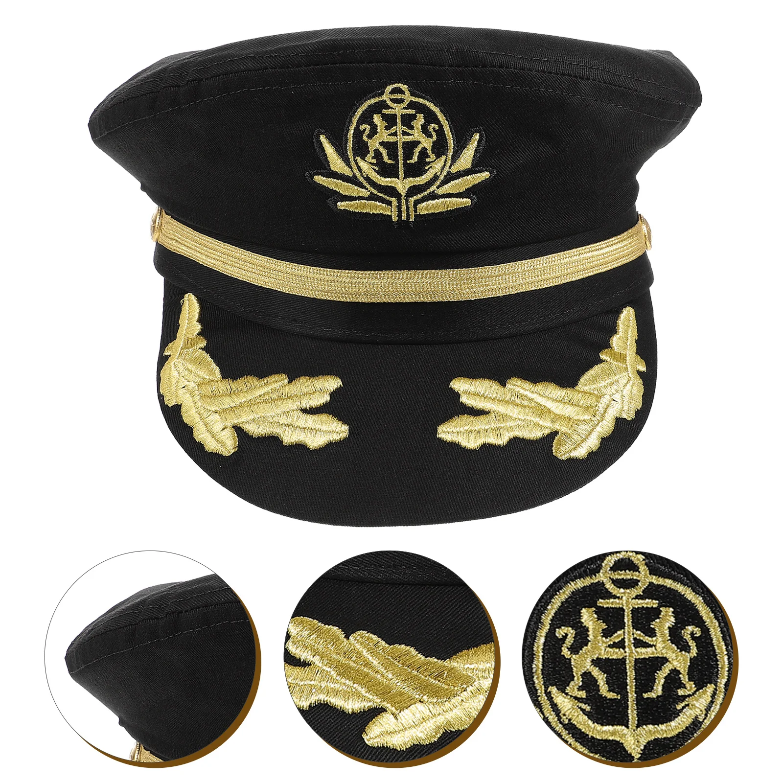 ''جسن   [{"العنصر":" قبعة الكابتن البحرية المطرزة خفيفة الوزن قبعة بحار للحفلات التنكرية أداء المرحلة زي الديكور