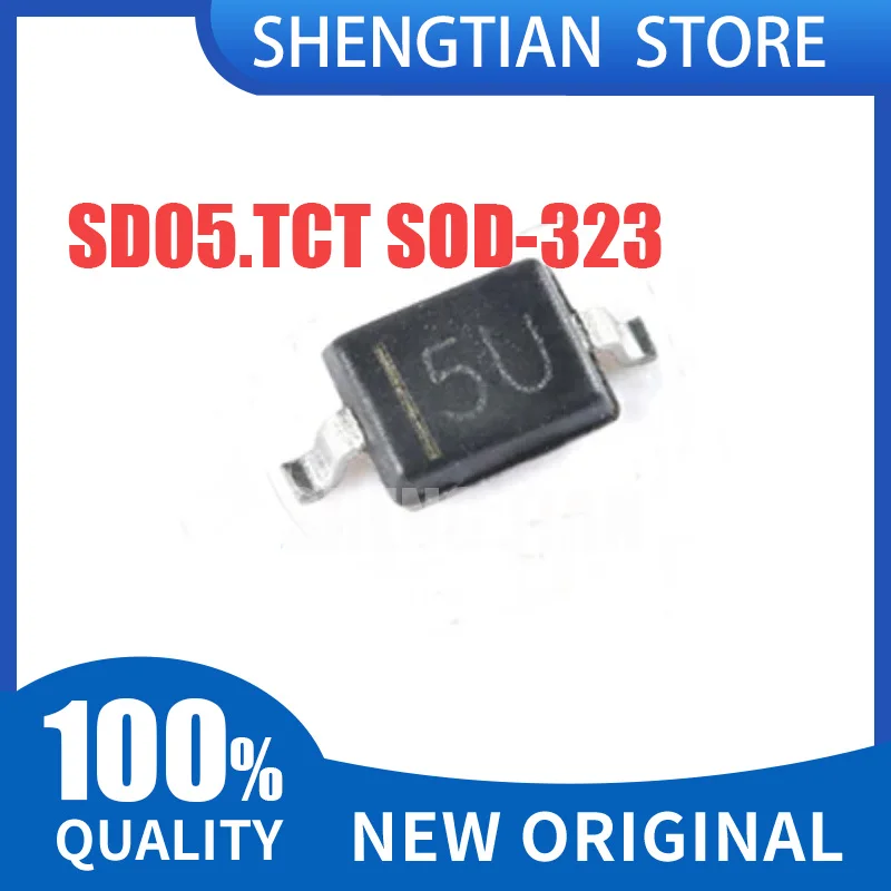 50PCS SD05.TCT 5U SD12.TCT 6U SOD-323 SD05 5V SD12 12V 350W Single Line TVS Diode for ESD Protection SMD