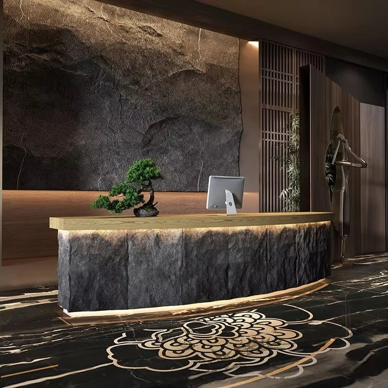 &c Cultural Stone Modern Reception Area Furniture Two Person Reception Station Desk
