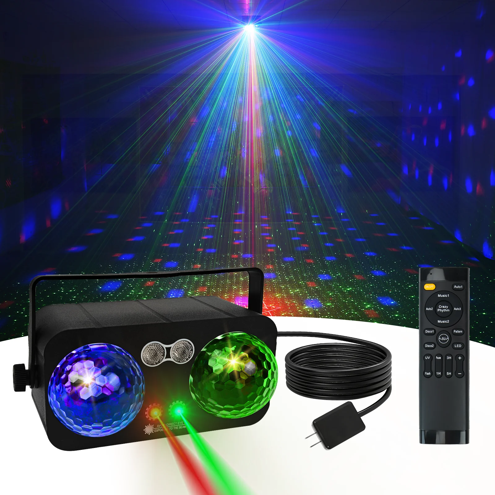 

Party Light Disco Ball Light Dj Light Disco Light Projector Dance Light Sound Activated with Remote Control Stage Light Strobe