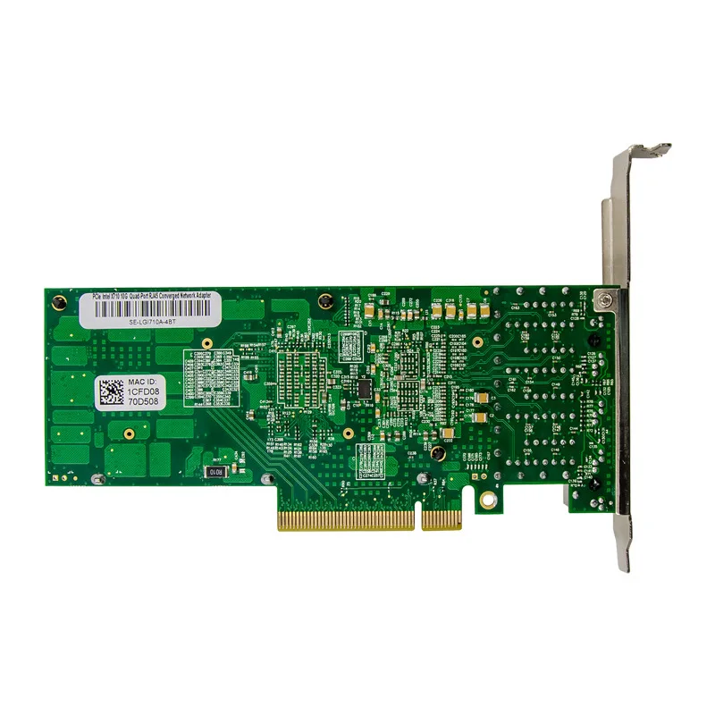 Placa de rede PCI-E 10G, X710-DA4, Servidor de computador Desktop, RJ45 Synology, Soft Router, 4 Portas