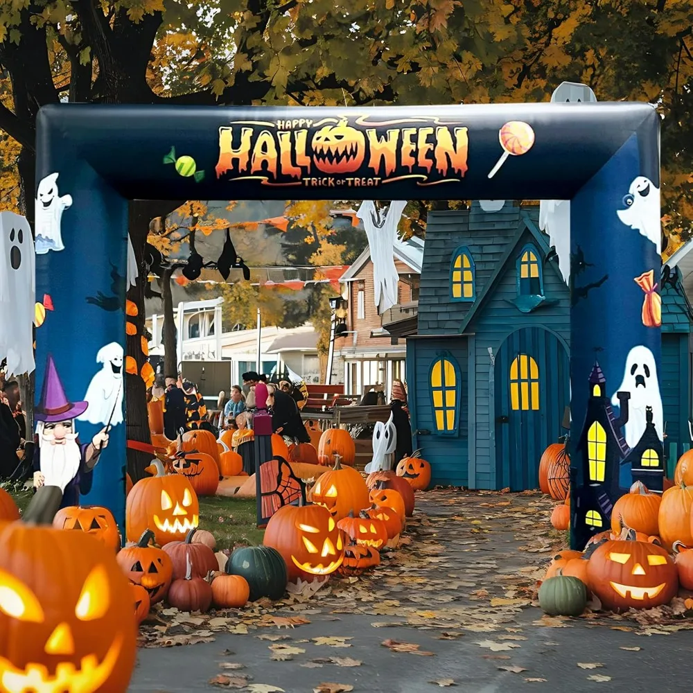 

Halloween Inflatable Archway 14x10Ft Inflatables Outdoor Decoration Inflatable Archway with Blower (Black)