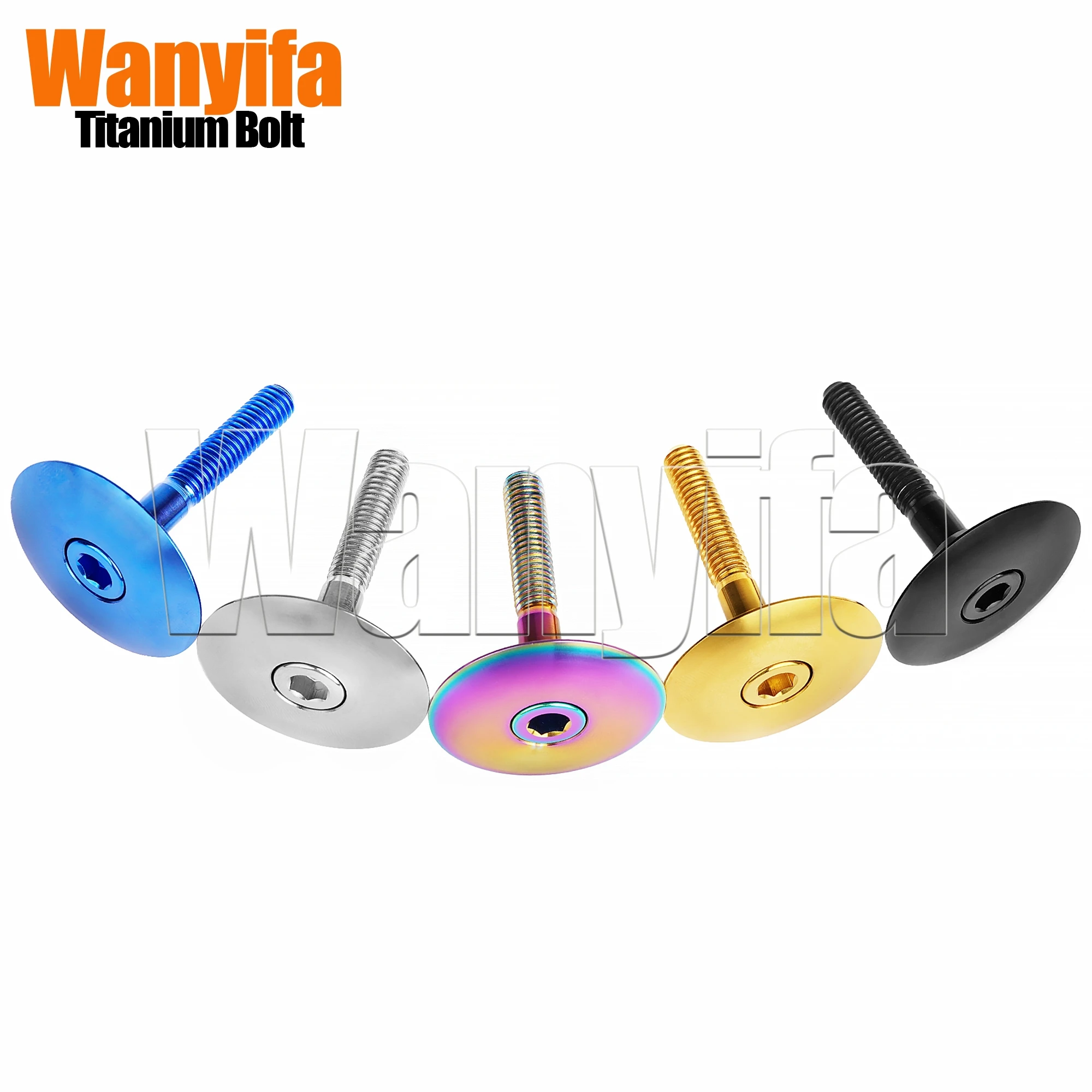 Wanyifa Bicycle Headset Top Cover Titanium Alloy Steerer Fork Tube Headset Cap Cover with Bolt