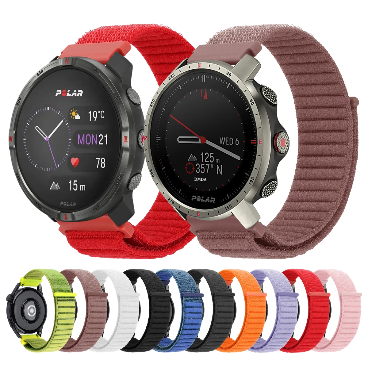 Нейлоновый ремешок 22 мм 20 мм для POLAR Grit X2 Pro Titan/Grit X Pro, петля на липучке, ремешок Vantage M3 M2 M/V3/IGNITE 3 2, браслет, ремень Correa