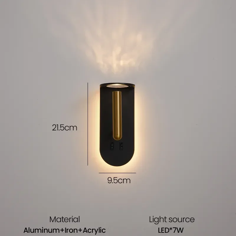 

Light source Nordic Bedroom Bedside Sconce Wall Light Home Indoor Decor Reading Wall Lamp Rotatable Lighting For Living Room