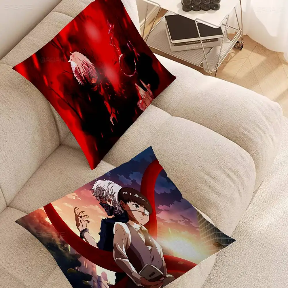 Anime Tokyo Ghoul Cushion Cover Inches Farmhouse Decor Home Throw Pillow Covers for Couch Decorations