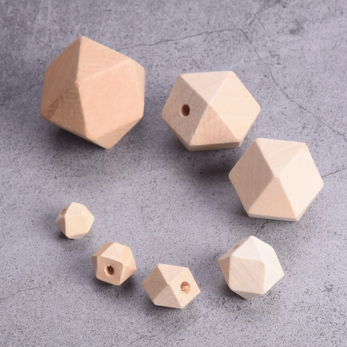 Hexagon Shape 10mm 12mm 14mm 16mm 20mm 25mm 30mm Natural Wood Loose Beads For Woodcraft DIY Craft Handcraft Jewelry Making