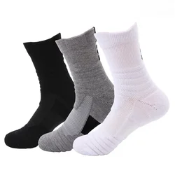 Chaussettes de sport pour hommes, de badminton, de course en plein air, d'élite, absorbant la sueur, brossées, antidérapantes, pour basket-ball, meilleures ventes