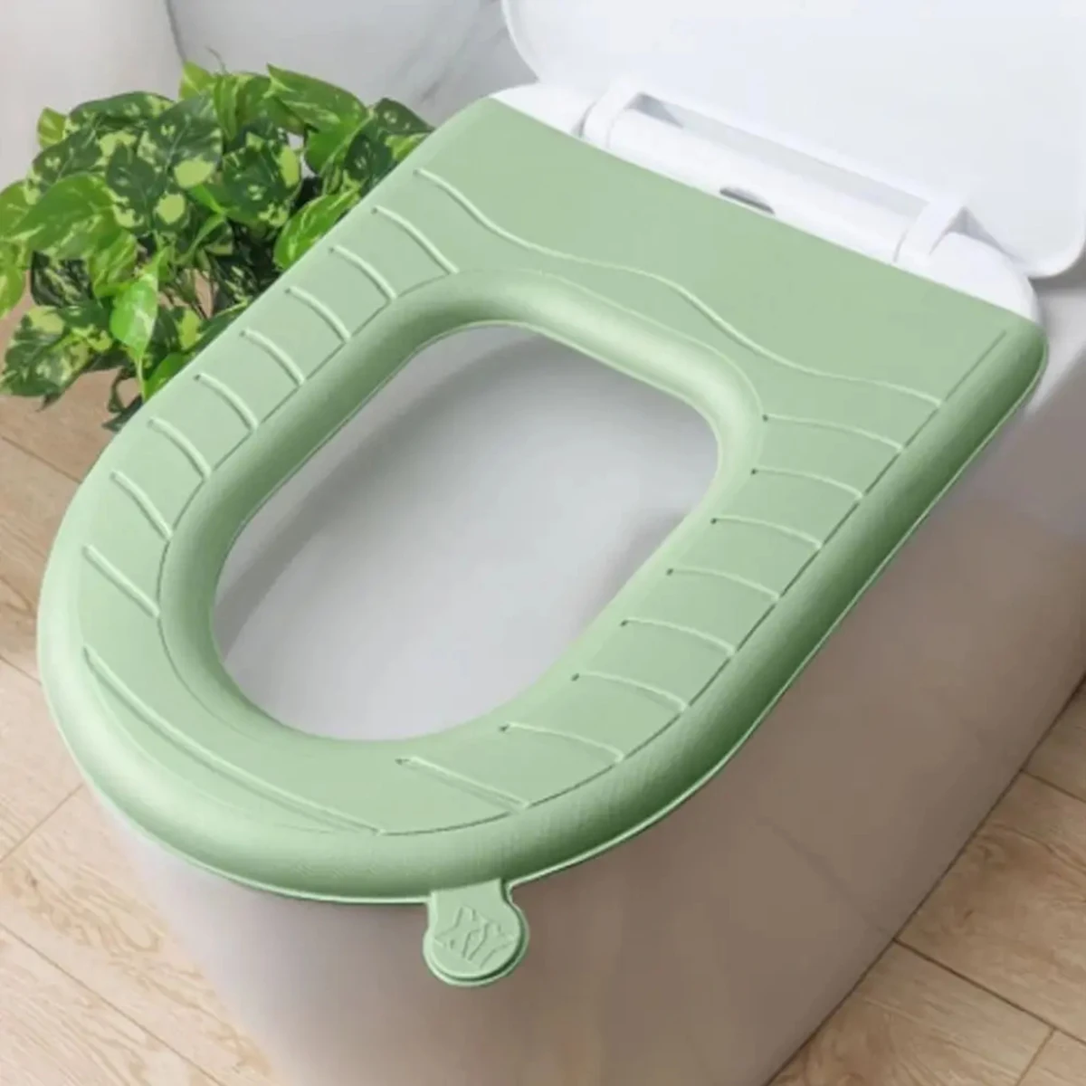 

With Handle EVA Toilet Seat Cover Washable Universal Reusable Closestool Mat Adhesive Thicker Toilet Seat Cushion Bathroom