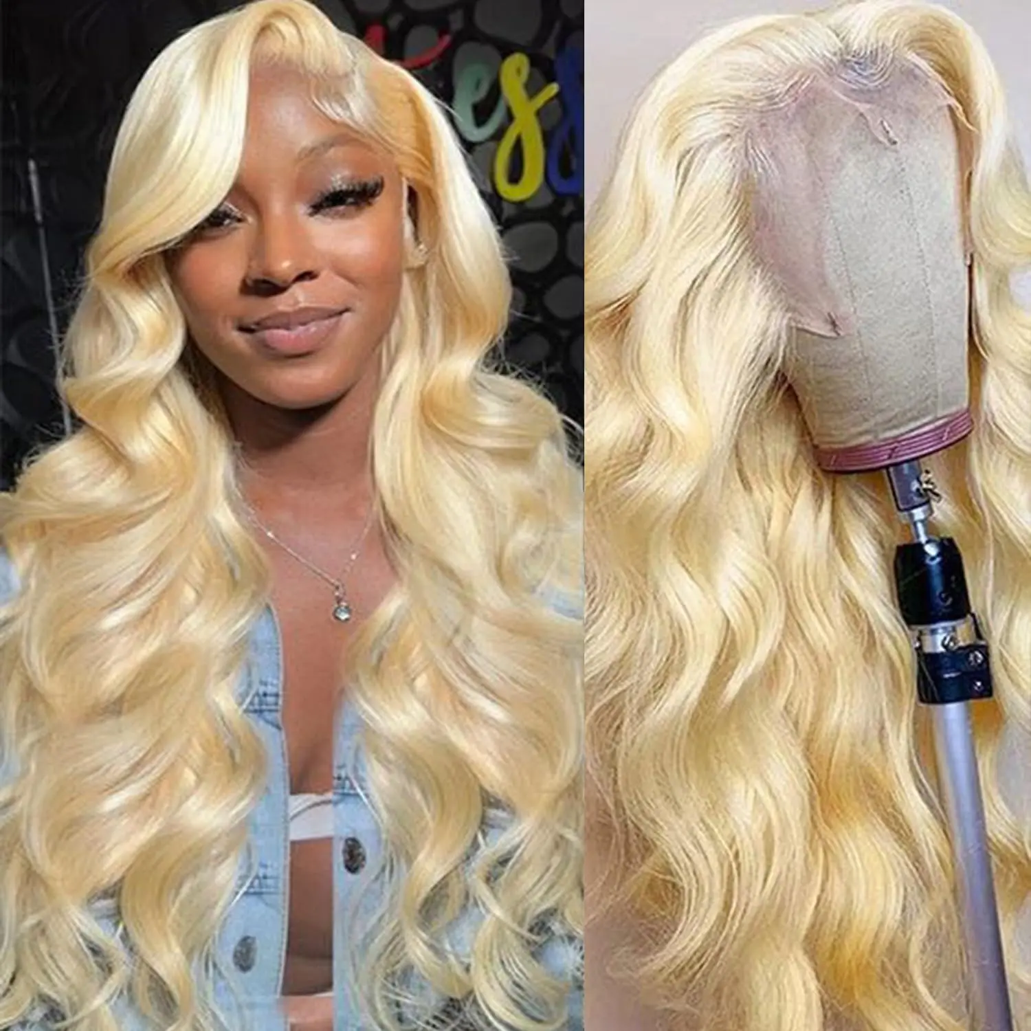 200 Dentisy 613 Honey Blonde 13x6 Transparent Body Wave Lace Frontal Human Hair Wig 30 34Inch Color Lace Front Wigs For Women