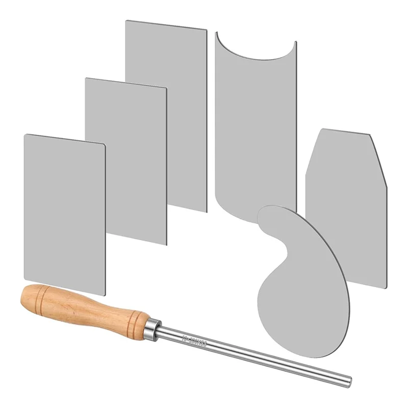 

ABMH-скребок для карт, полировщик и набор скребков для шкафа из 6 предметов для деревообработки, деревообработки, полировки, включает 3 прямоугольника