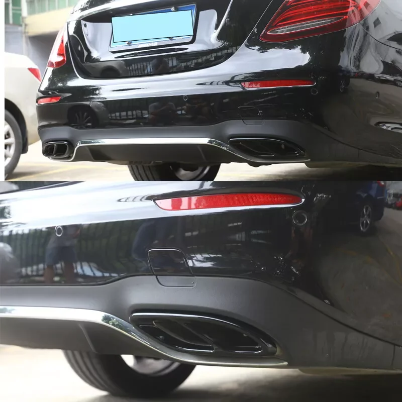 

For Mercedes Benz A B C E Class CLA GLC GLE GLS Plastic Durable Automobiles Black Exhaust Pipe Tip Cover Engine Car Accessories