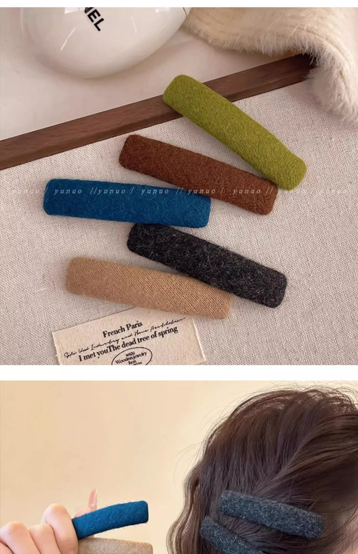1 Paar nordische, minimalistische Samt-Haarnadeln mit Vintage-Motiv, geeignet für den täglichen Pendelverkehr, romantisches Dating, als Temperament-Kopfbedeckung – Detail 10