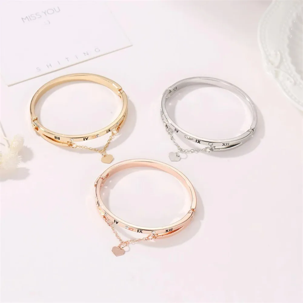 SUEMNG 2024 New Luxury Rose Gold Color Stainless Steel Bracelets Bangles Heart Forever Love Brand Charm Bracelet for Women Gifts