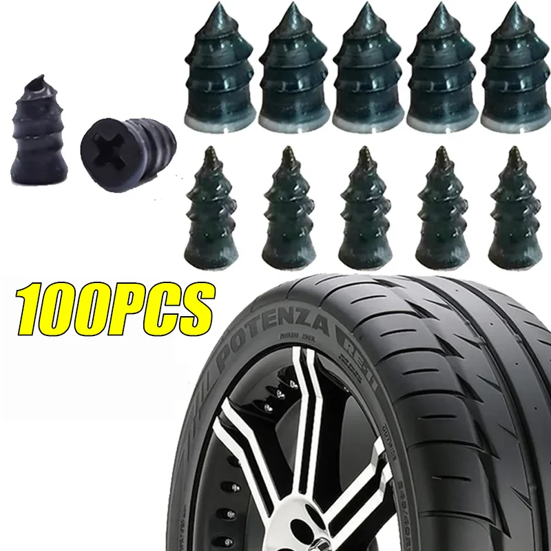 Tire Patch Spike Car Electric Vehicle Vacuum Tire Patching Spike Auto Motorcycle Tire Patch Rubber Studs Repair Tool Metal Nails