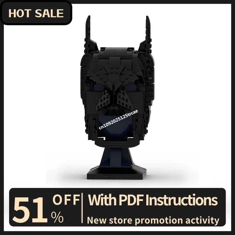 

New 444Pcs Famous Bat Hero Movie Moc Character Mask Head Helmet Building Model Blocks Diy Creative Ideas Kids Toys Birthday Gift
