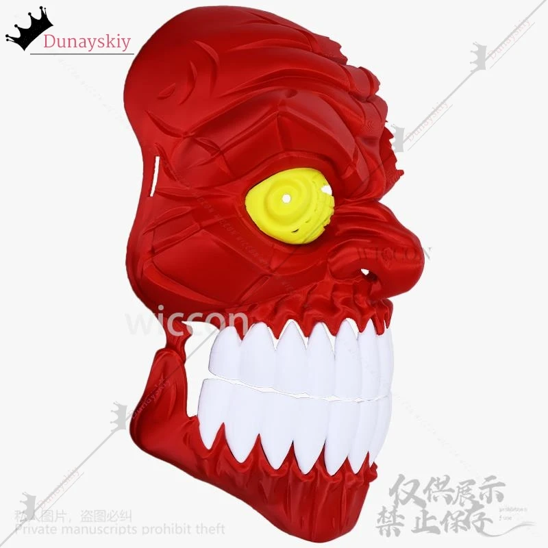 Anime Dandadan Turbo Granny Cosplay Costume 3D Printing Base Red Horror Mask Hard Plastic For Halloween Role-playing Customized