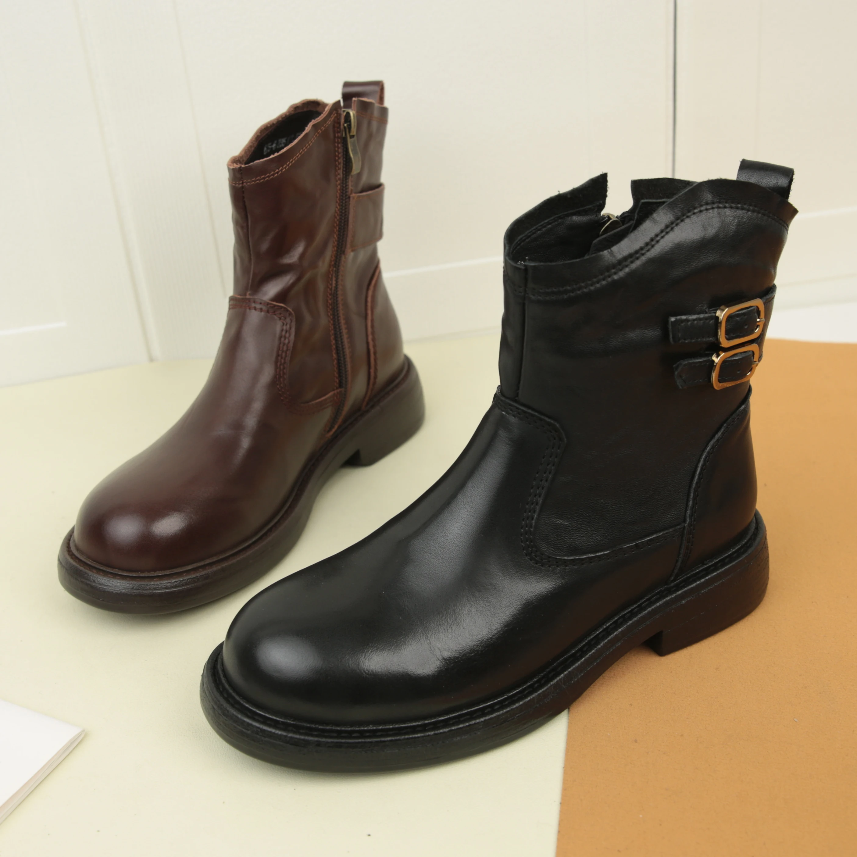 chaud-fce-double-chelsea-bottes-femmes-decontracte-cote-fermeture-eclair-thi-talon-en-cuir-veritable-ort-bottes-bout-rond-hiver-nouveau-sle