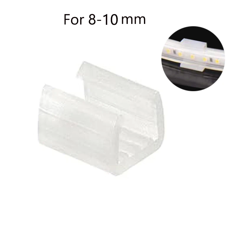 Neon Strip LED Fix Clips Holder Connector Accessories 6mm 8mm 10mm 12mm 15mm 18mm 20mm For Neon Light Fixing COB Led Tape Buckle